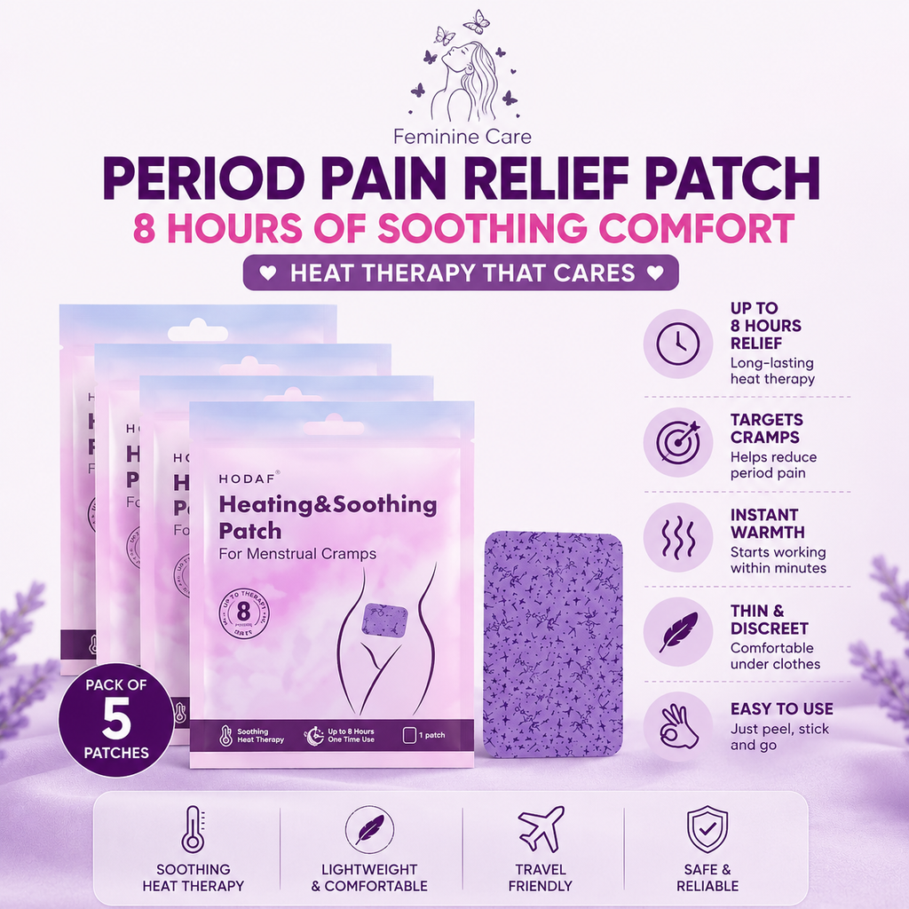 Period Pain Relief Patch (Pack of 5) | 8 Hour Heat Therapy for Cramps | Self Heating Patch